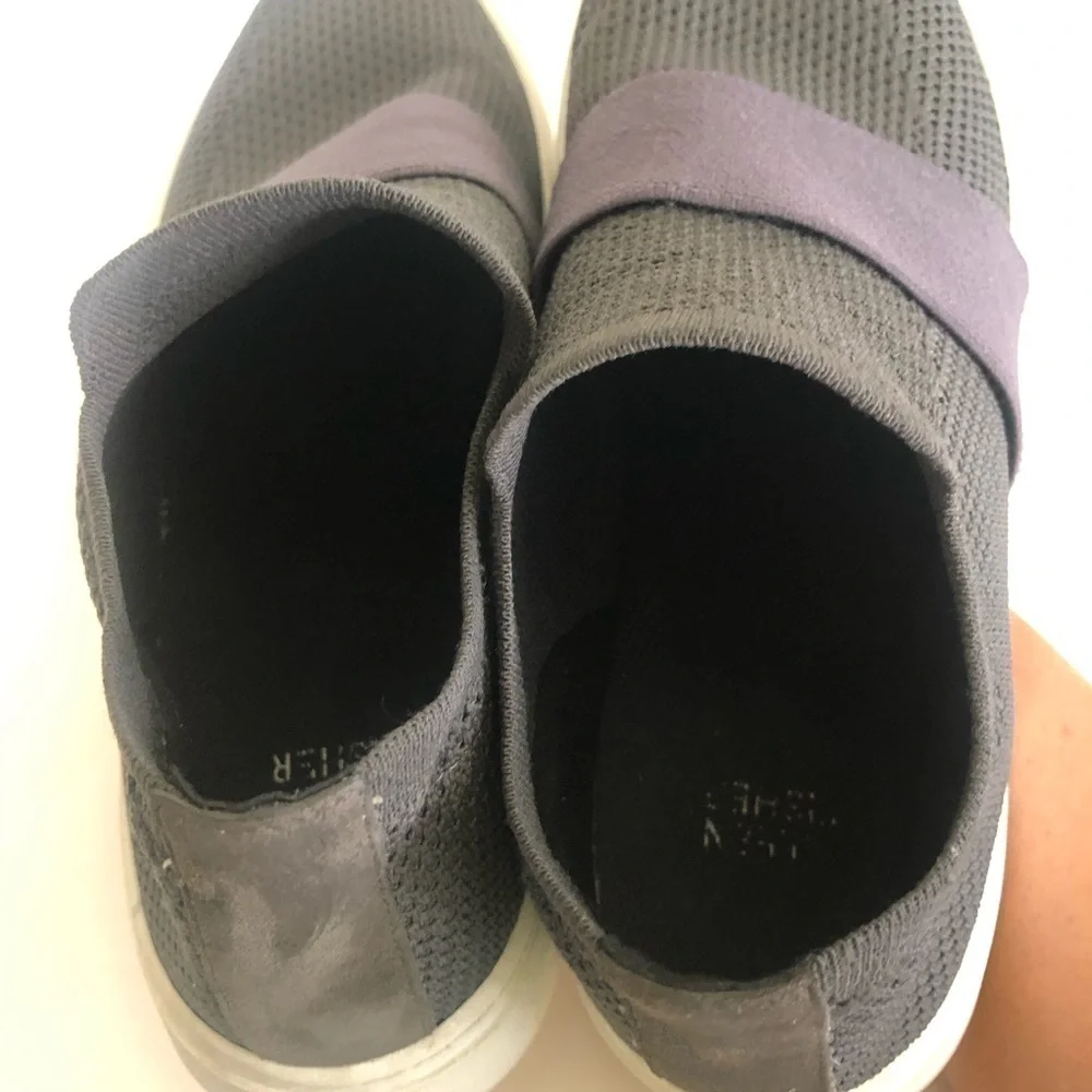 EILEEN FISHER Pari Platform In Graphite Slip-On Knit Sneakers Size 8
